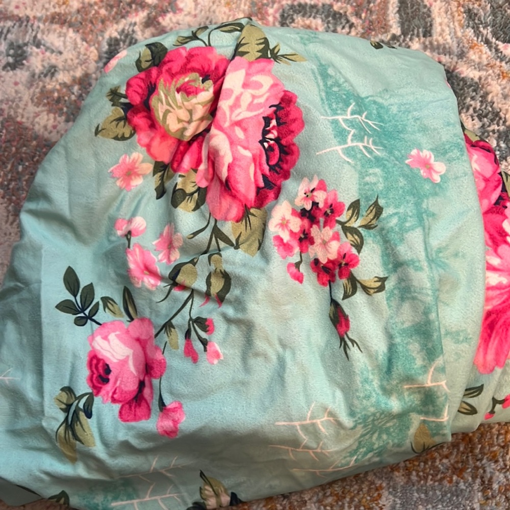 Posh Peanut Crib Sheet Aqua Floral